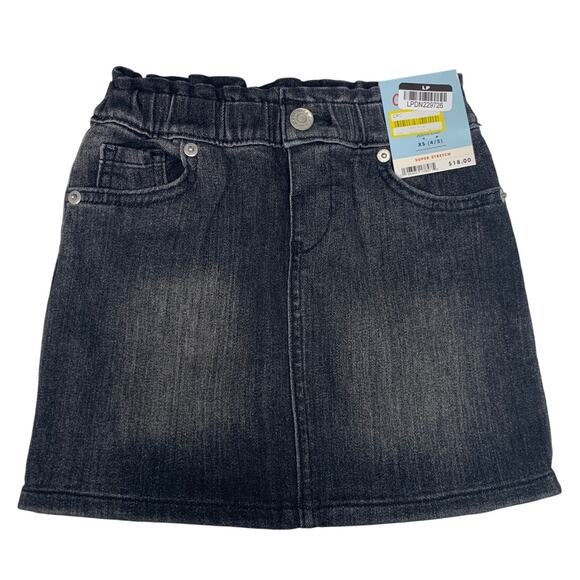 NWT New Cat & Jack Girls XS (4/5) Paperbag Waist Above Knee Denim Skirt - Picture 1 of 3